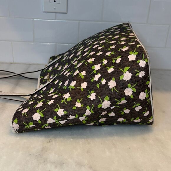 Michael Kors Bag Purse Handbag Floral Carter  XL Open Carry All Tote Pocketbook - Picture 10 of 16